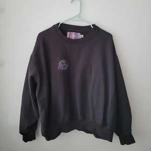 urban outfitters oversized black graphic crewneck
